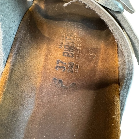 Women's Birkenstock Arizona Silver Birko-Flor Soft Footbed Size 37 Narrow US 6 - Picture 7 of 11